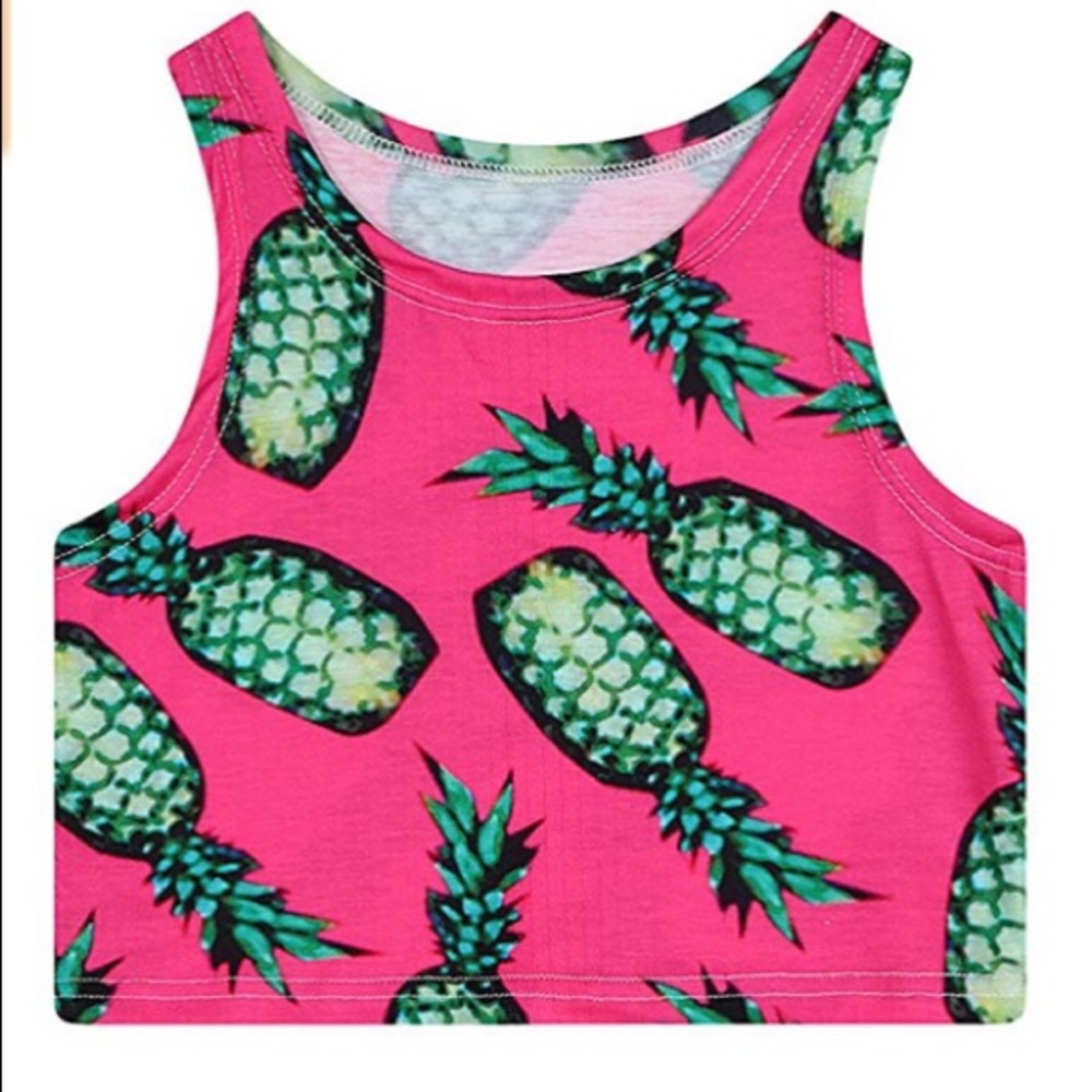 NWOT Pink Pineapple Crop Top